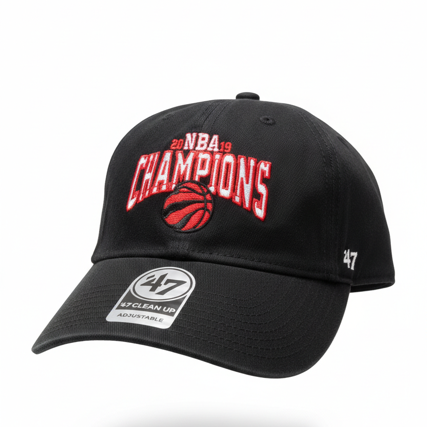 MEN'S '47 NBA TORONTO RAPTORS 2019 CHAMPIONS RED ON BLACK CAP