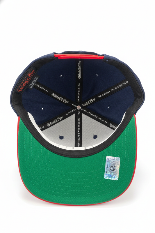 MEN'S MITCHELL & NESS NHL MONTREAL CANADIENS NAVY/RED SNAPBACK HAT