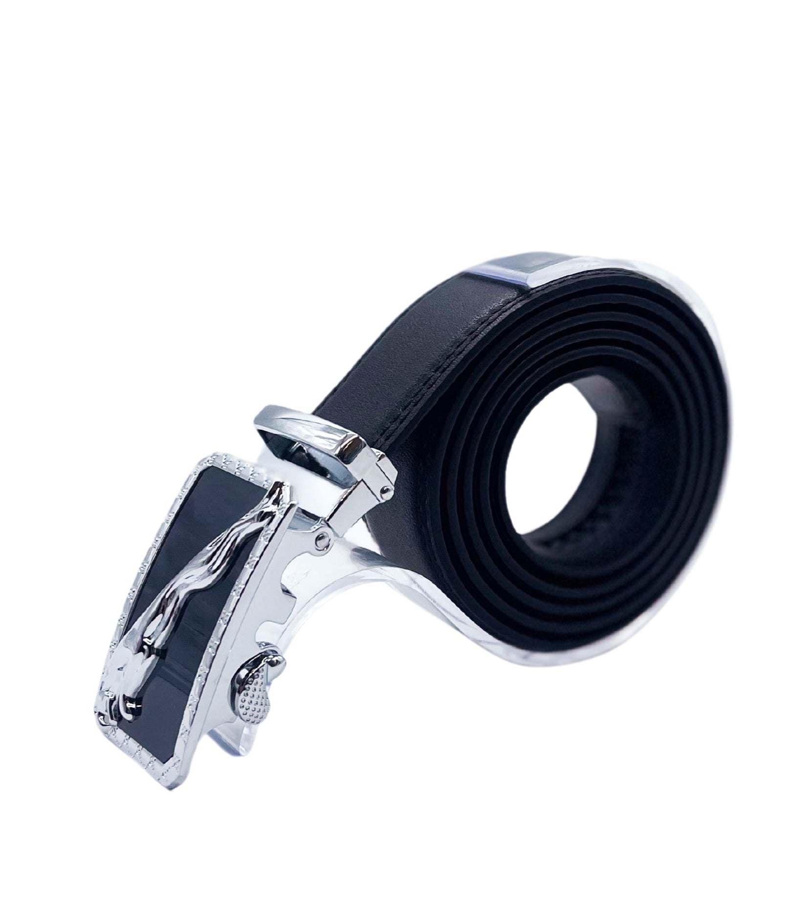 MEN'S ADJUSTABLE DESIGNER BELT (BLACK/SILVER M-69)