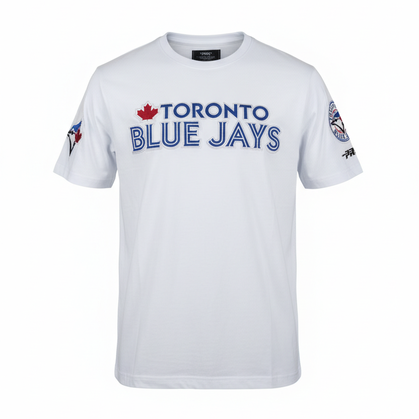 PRO STANDARD MLB TORONTO BLUE JAYS CLASSIC CHENILLE MEN'S WHITE/BLUE T-SHIRT