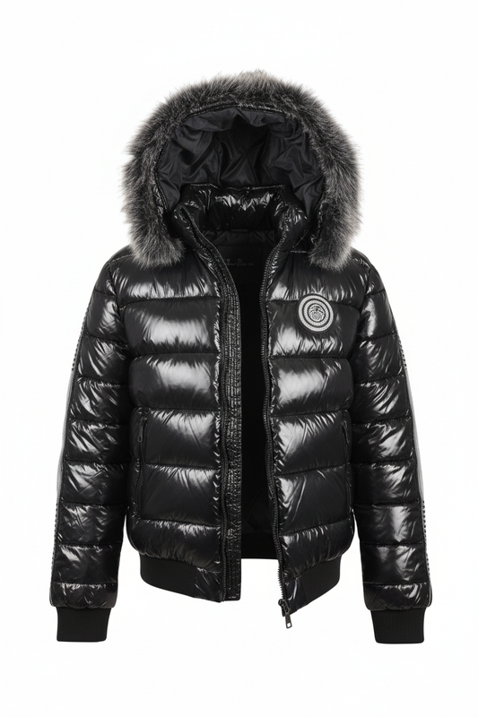 SWITCH REMARKABLE MEN'S BOMBER JACKET W/ RHINESTONES (BLACK)