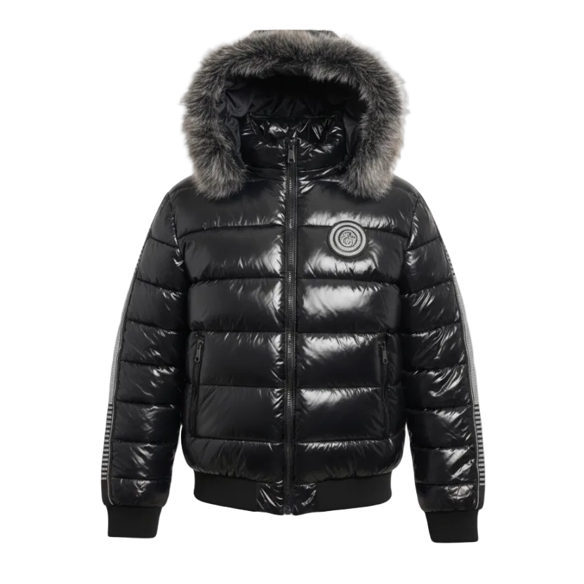 SWITCH REMARKABLE MEN'S BOMBER JACKET W/ RHINESTONES (BLACK)