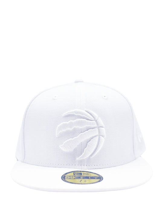 NEW ERA 59FIFTY TORONTO RAPTORS ALL WHITE FITTED HAT