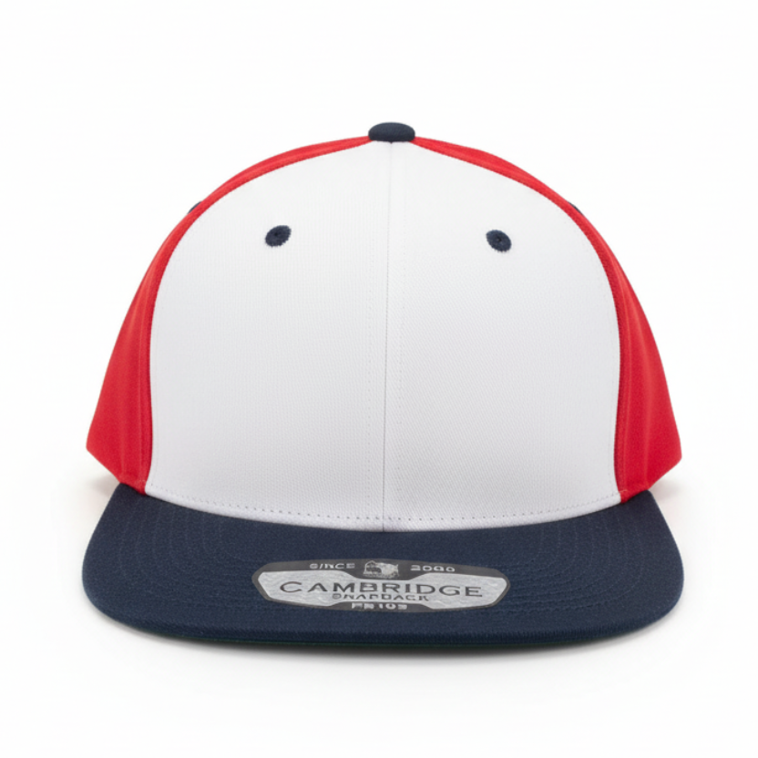 PIT BULL CAMBRIDGE COTTON PLAIN SNAPBACK HAT (RED/WHITE/NAVY)