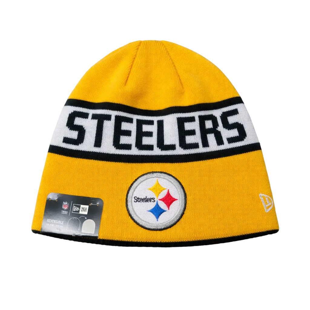 NEW ERA NFL PITTSBURGH STEELERS YELLOW/BLACK REVERSIBLE TOUQUE