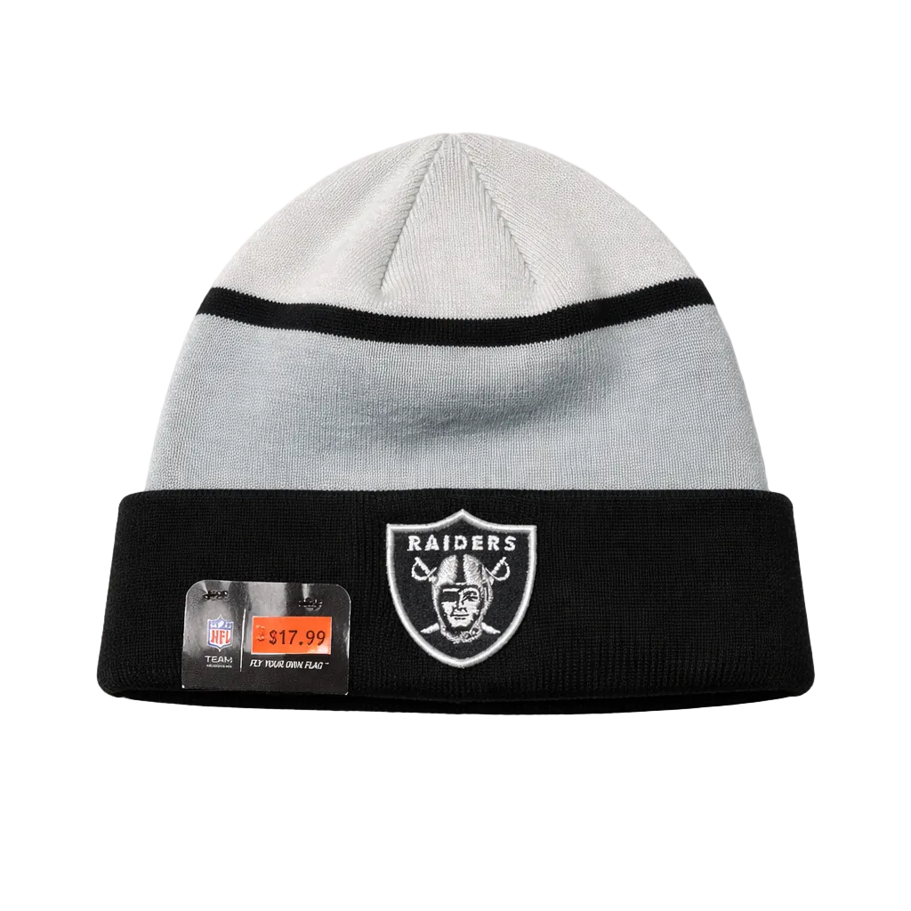 NEW ERA NFL LAS VEGAS RAIDERS BLACK/WHITE/GREY TOUQUE