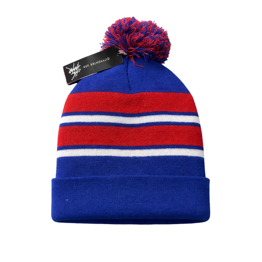 PLAIN KNITTED TOQUES (ROYAL/RED)