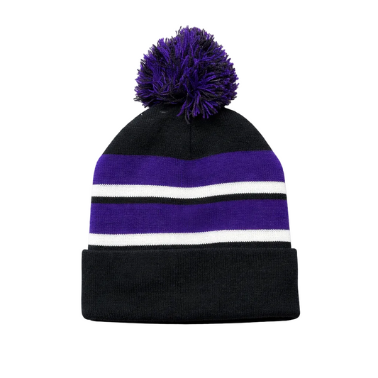 PLAIN KNITTED TOQUES (PURPLE/BLACK)