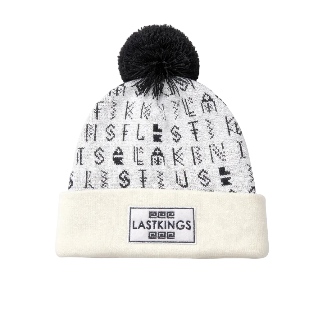 LAST KING PATTERNED BLACK & WHITE WINTER TOUQUE