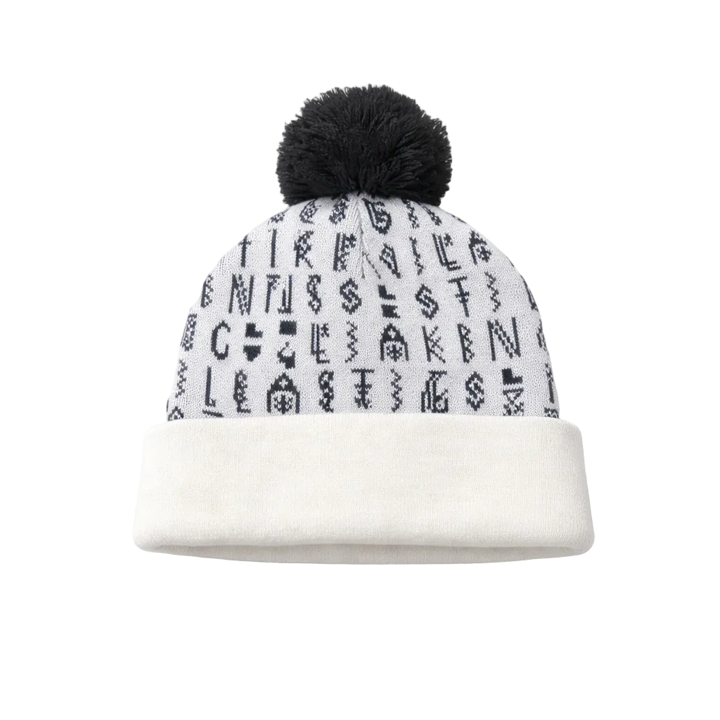 LAST KING PATTERNED BLACK & WHITE WINTER TOUQUE