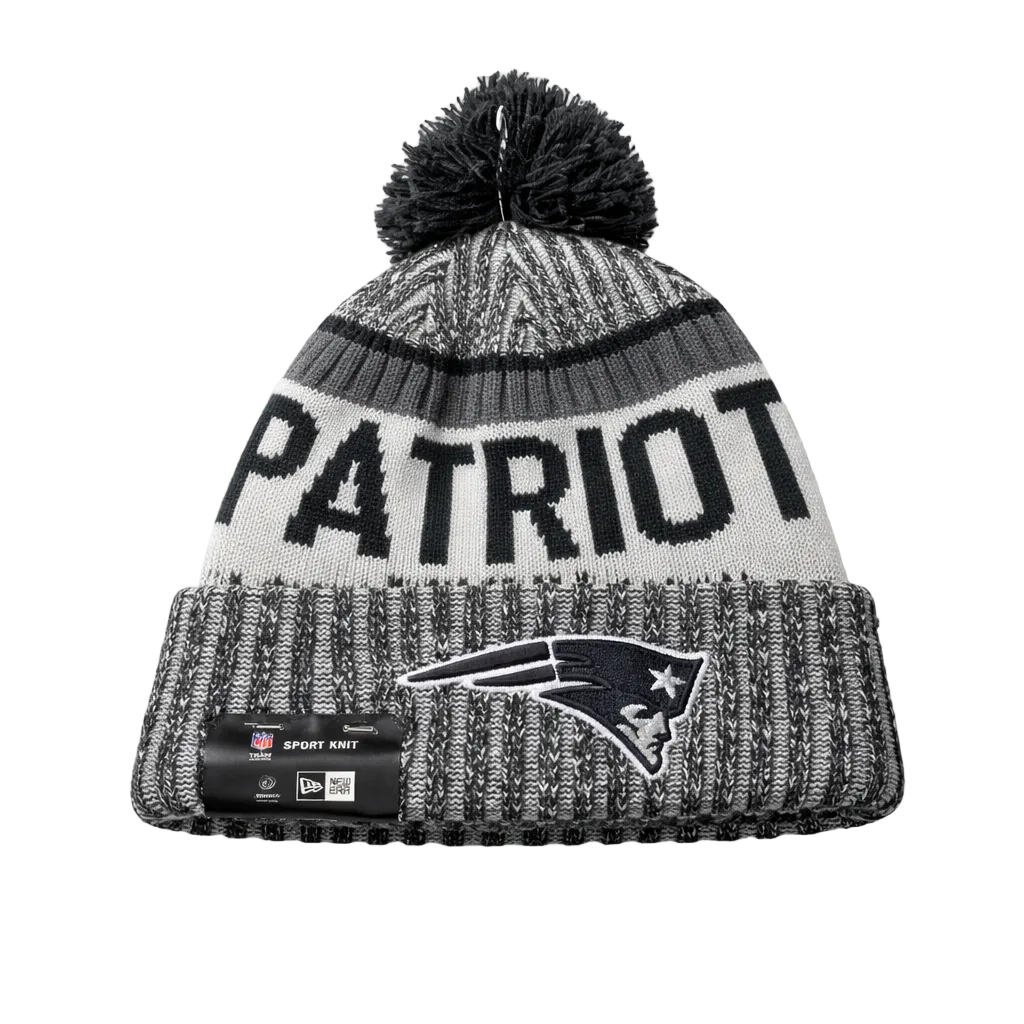 NEW ERA NFL NEW ENGLAND PATRIOTS BLACK/GREY/WHITE TOUQUE