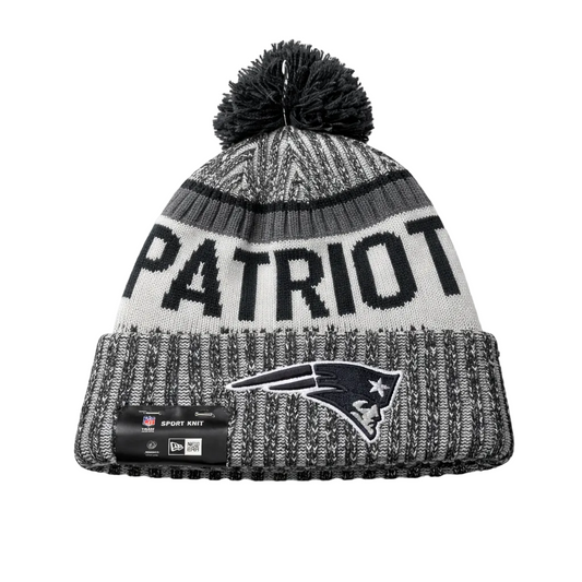 NEW ERA NFL NEW ENGLAND PATRIOTS BLACK/GREY/WHITE TOUQUE