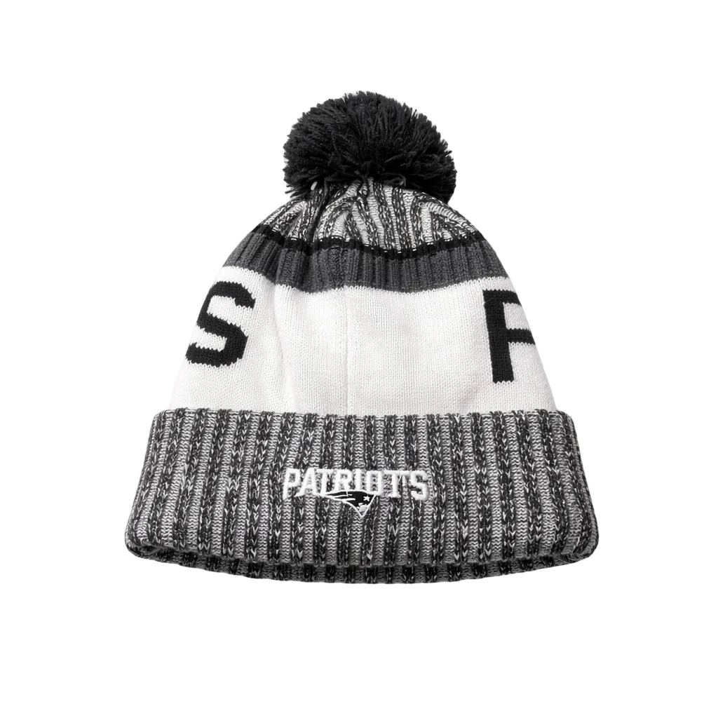 NEW ERA NFL NEW ENGLAND PATRIOTS BLACK/GREY/WHITE TOUQUE