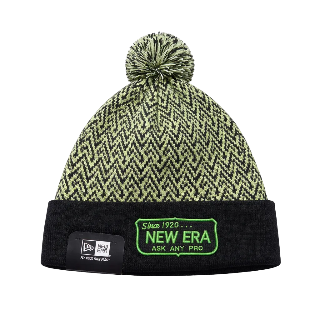 NEW ERA GREEN & BLACK KNITTED TOUQUE