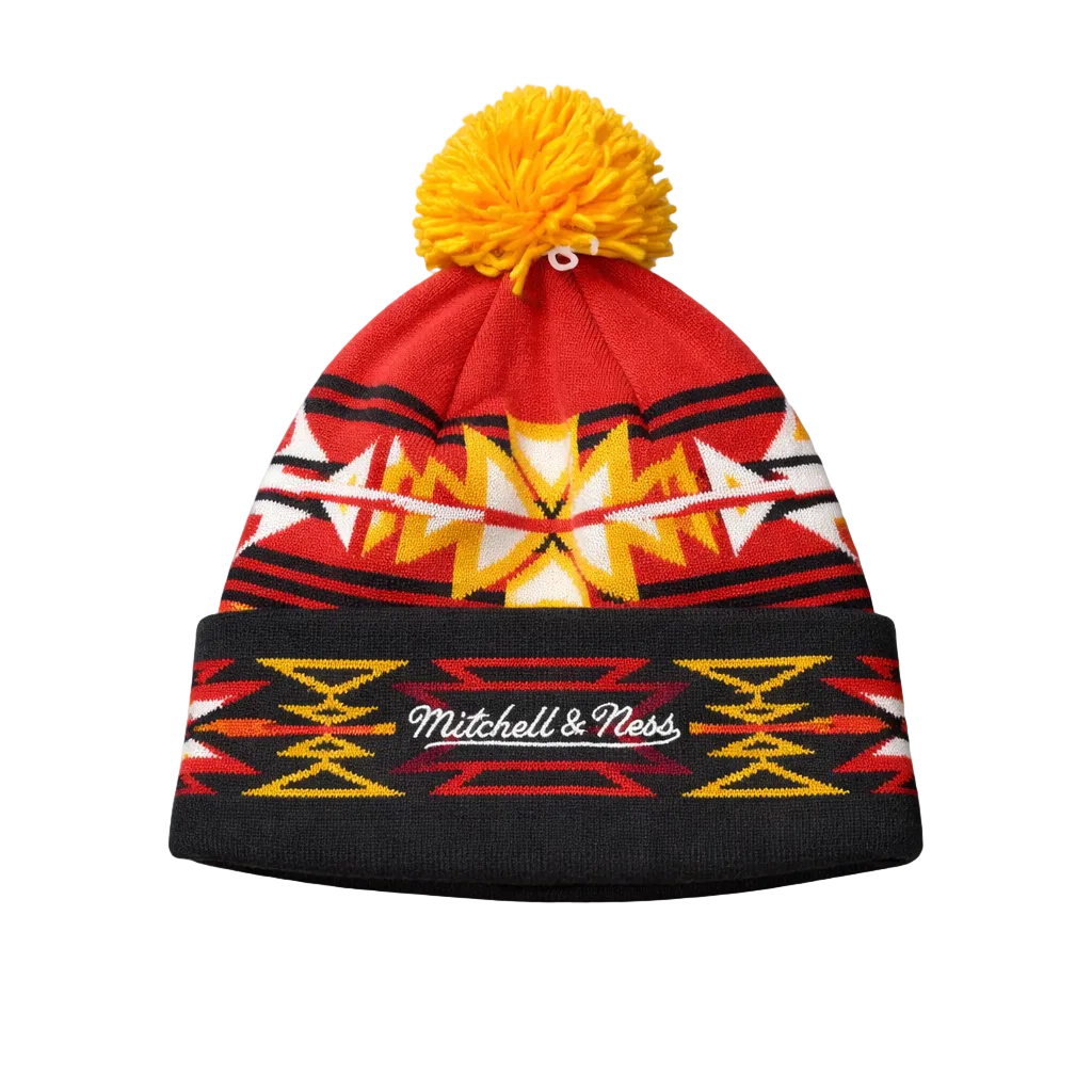 MITCHELL & NESS NBA MIAMI HEAT ORANGE/RED/BLACK TOUQUE