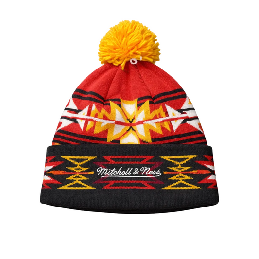 MITCHELL & NESS NBA MIAMI HEAT ORANGE/RED/BLACK TOUQUE
