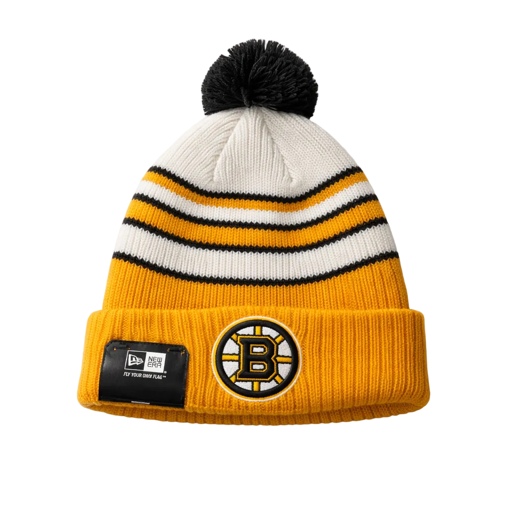 NEW ERA NHL BOSTON BRUINS YELLOW KNITTED TOUQUE