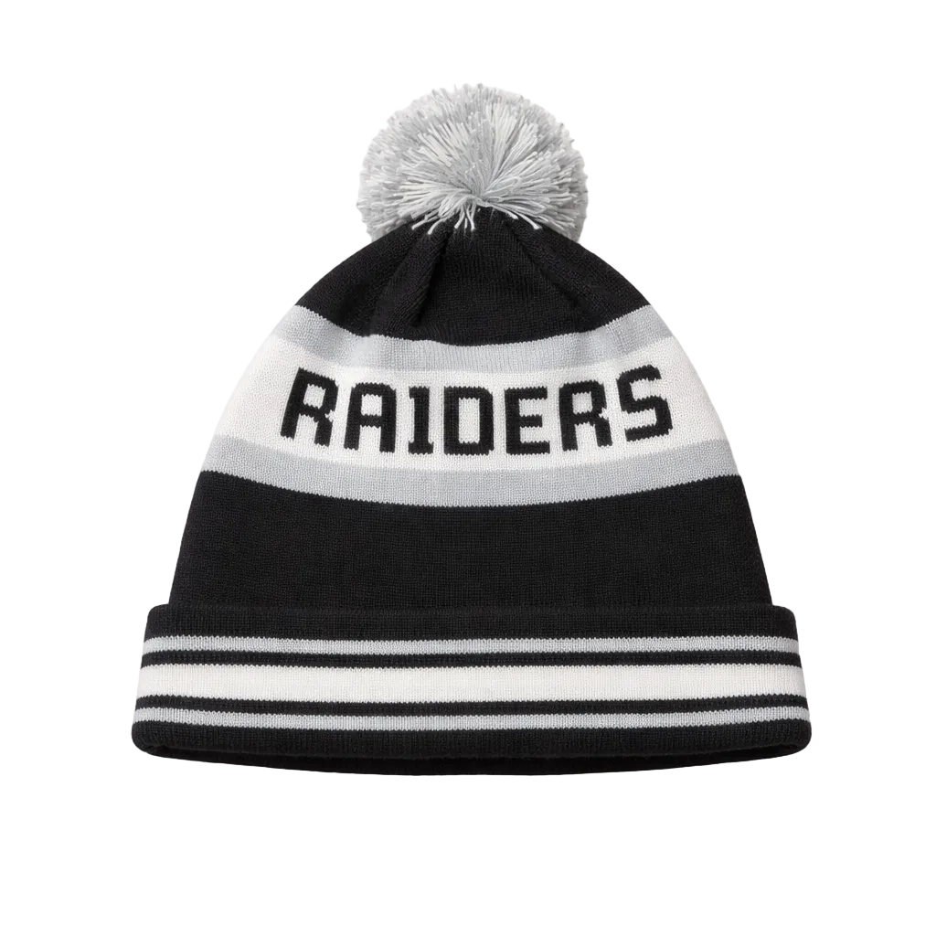 NEW ERA NFL LAS VEGAS RAIDERS THE JAKE 3 BLACK/GREY OSFA WINTER TOUQUE
