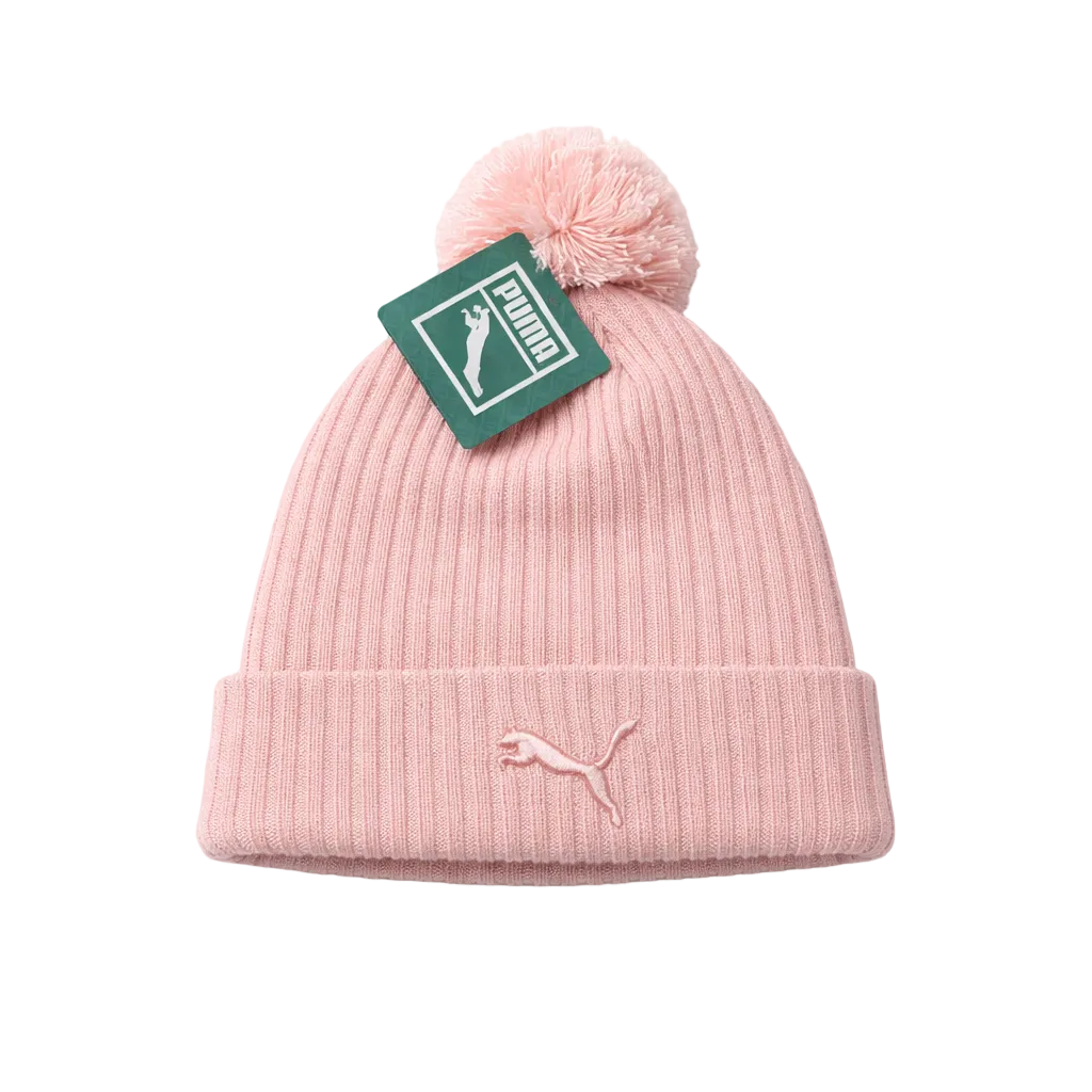 PUMA LILY CUFF POM BEANIE (LIGHT PASTEL PINK)