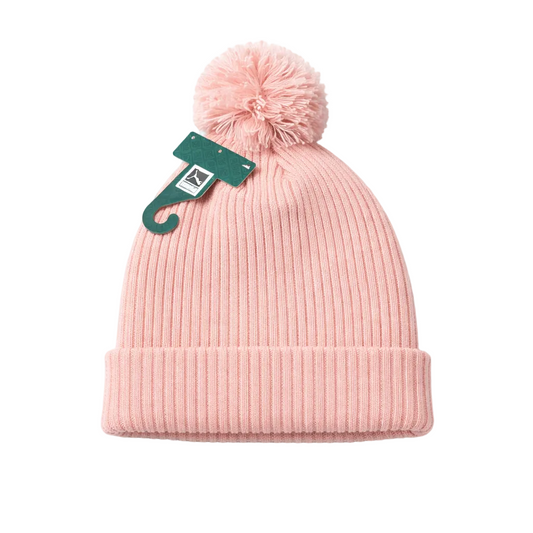 PUMA LILY CUFF POM BEANIE (LIGHT PASTEL PINK)