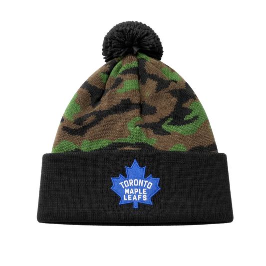 MITCHELL & NESS NHL TORONTO MAPLE LEAFS GREEN CAMO/BLACK TOUQUE