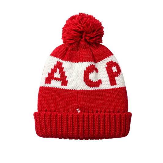 PLAIN KNITTED CANADA RED TOUQUE