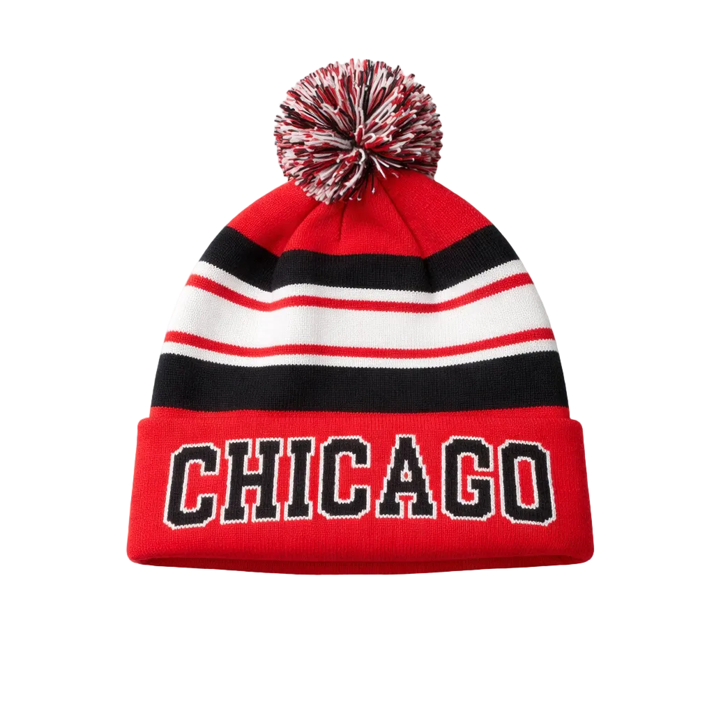 CHICAGO RED & BLACK WINTER TOUQUE