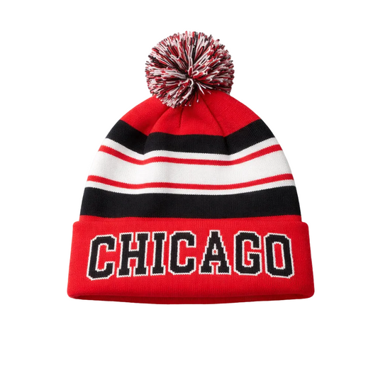 CHICAGO RED & BLACK WINTER TOUQUE