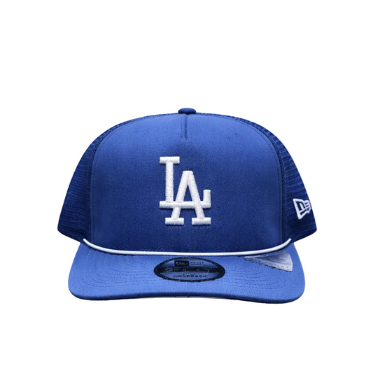 NEW ERA 9FIFTY MLB LOS ANGELES DODGERS BLUE TRUCKER SNAPBACK HAT