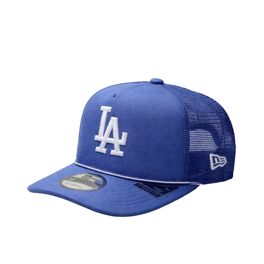 NEW ERA 9FIFTY MLB LOS ANGELES DODGERS BLUE TRUCKER SNAPBACK HAT