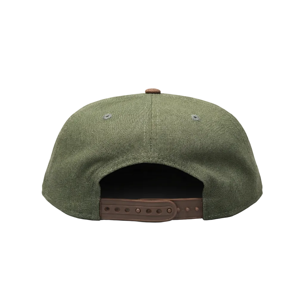 9FIFTY NEW ERA NBA LOS ANGELES LAKERS OLIVE GREEN/BROWN SNAPBACK HAT
