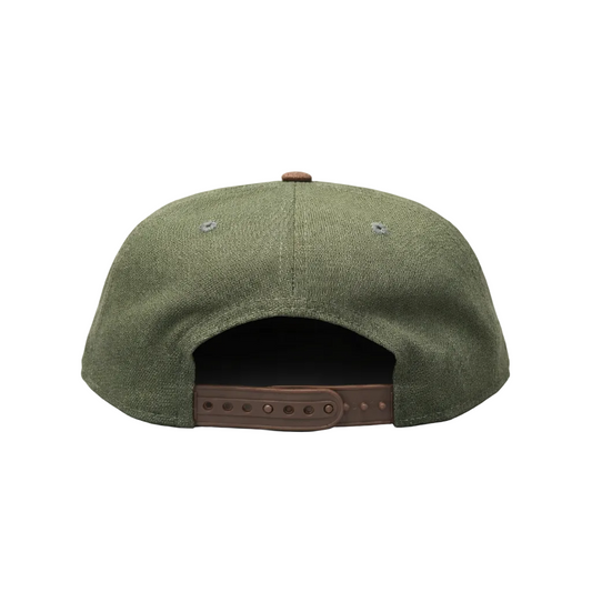 9FIFTY NEW ERA NBA LOS ANGELES LAKERS OLIVE GREEN/BROWN SNAPBACK HAT