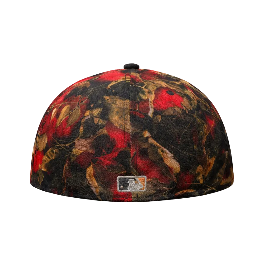 NEW ERA 59FIFTY MLB LOS ANGELES DODGERS 6OTH ANNIVERSARY BLACK WITH AUTUMN LEAFS DESIGN FITTED HAT