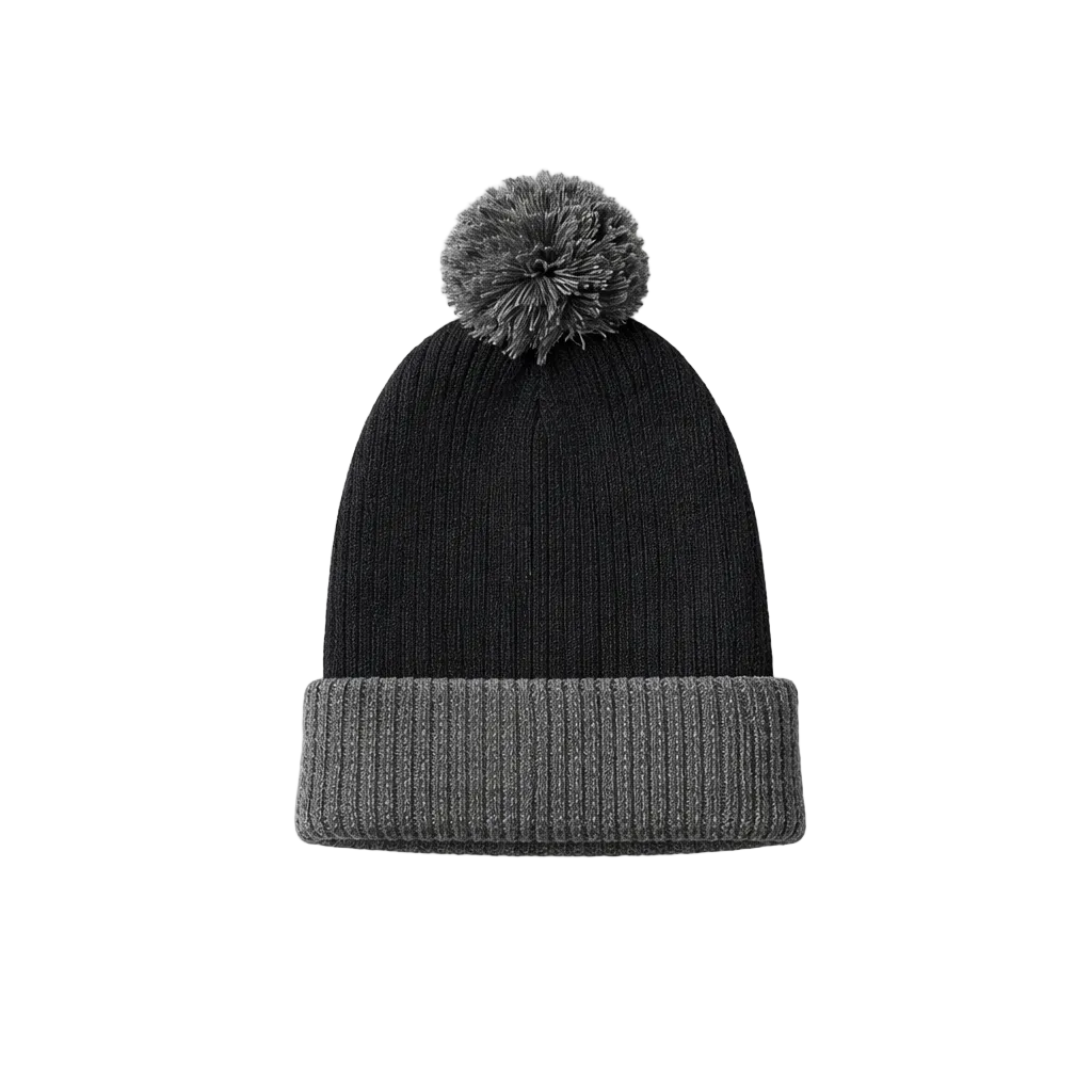 PLAIN KNITTED TOUQUE (BLACK/GREY)
