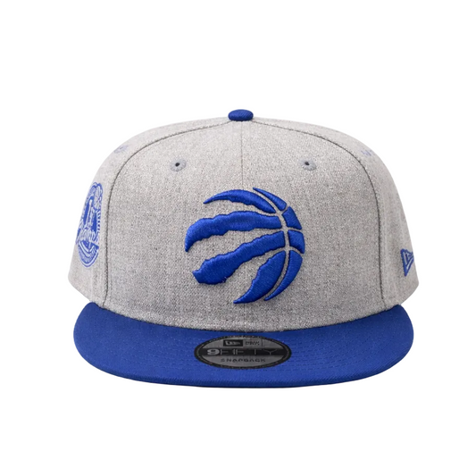 NEW ERA 9FIFTY NBA TORONTO RAPTORS 1X CHAMPS HEATHER GREY ROYAL SNAPBACK HAT