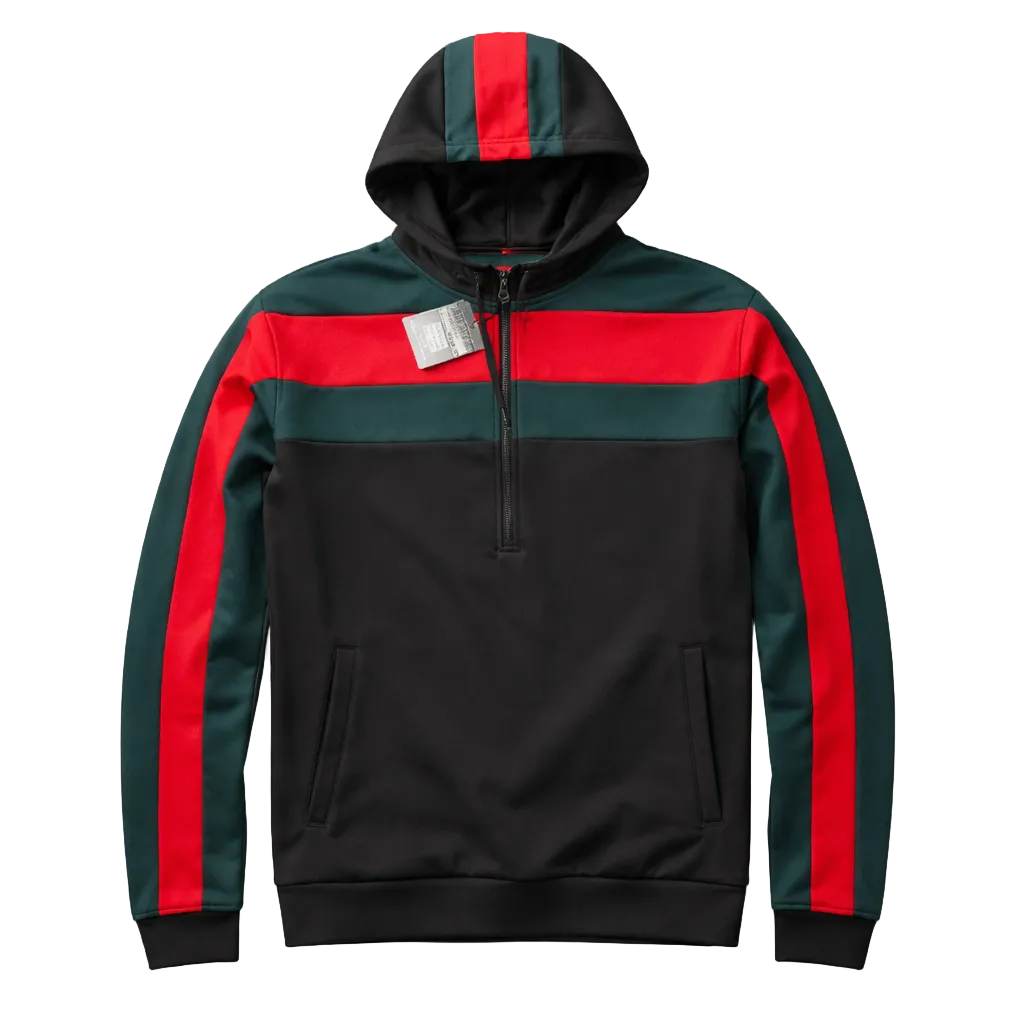 2 PCS VIP TRACKSUIT WITH HOOD (BLACK/RED/GREEN)
