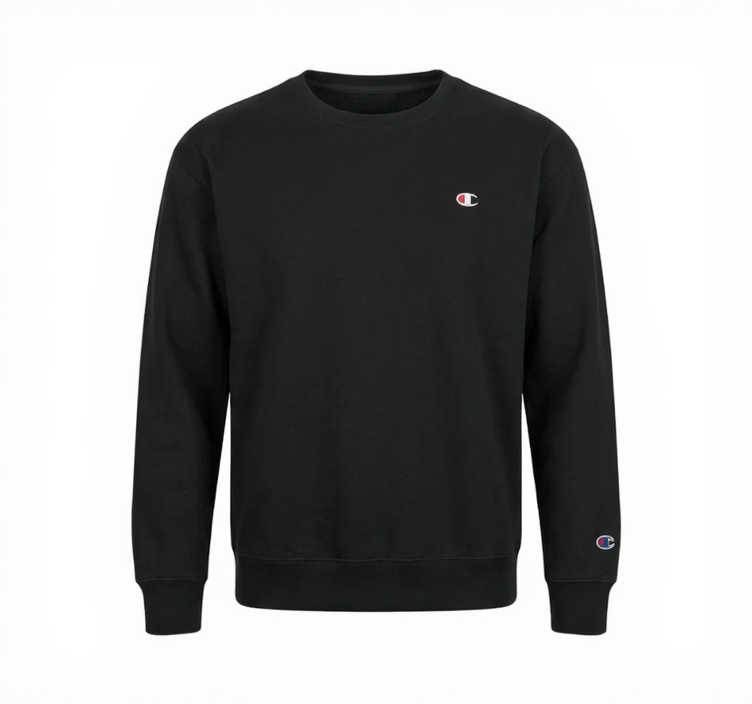 CHAMPION CORE LOGO BLACK CREWNECK (BIG&TALL)