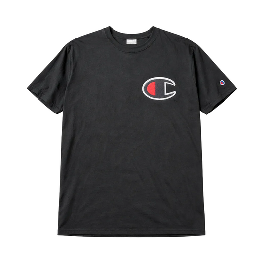 MEN'S BIG & TALL SHORT SLEEVE C PATCH T-SHIRT (BLACK)