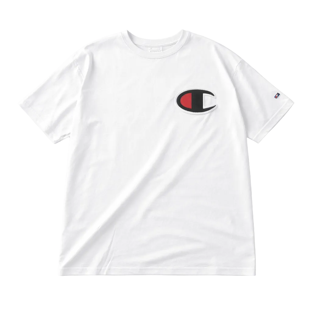 MEN'S BIG & TALL SHORT SLEEVE C PATCH T-SHIRT (WHITE)