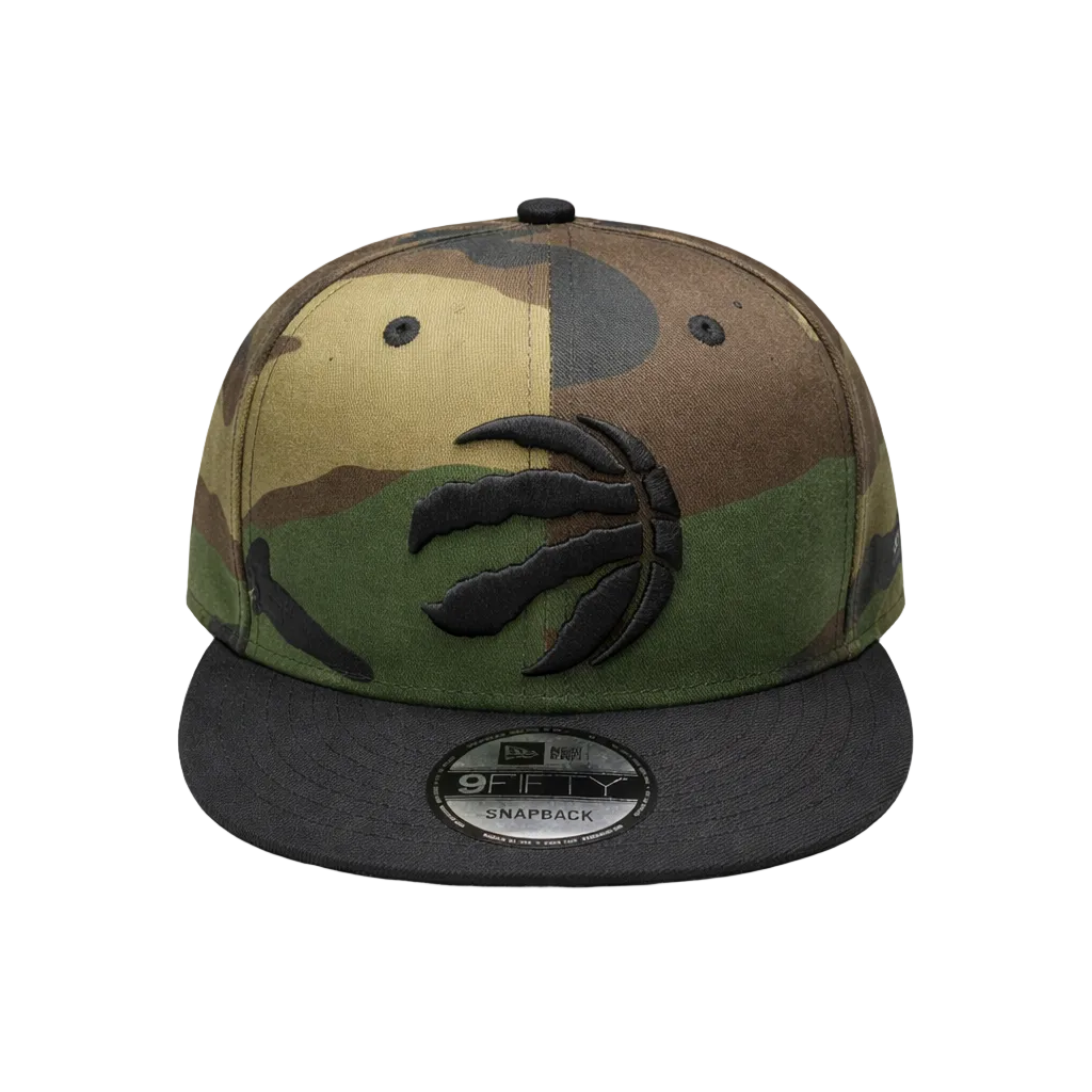 MEN'S TORONTO RAPTORS 950 CAMO WITH BLACK LOGO SNAPBACK HAT