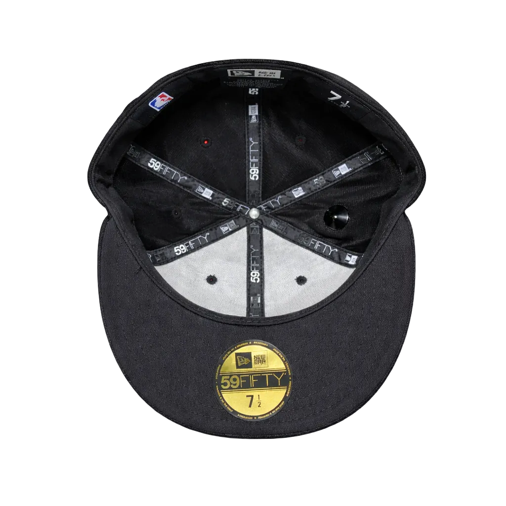 MEN'S TORONTO RAPTORS 5950 FITTED WHITE LOGO ON BLACK VELOUR HAT