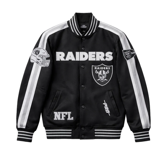 PRO STANDARD NFL LAS VEGAS RAIDERS PRO GAME DAY MEN'S BLACK DOUBLE KNIT JACKET