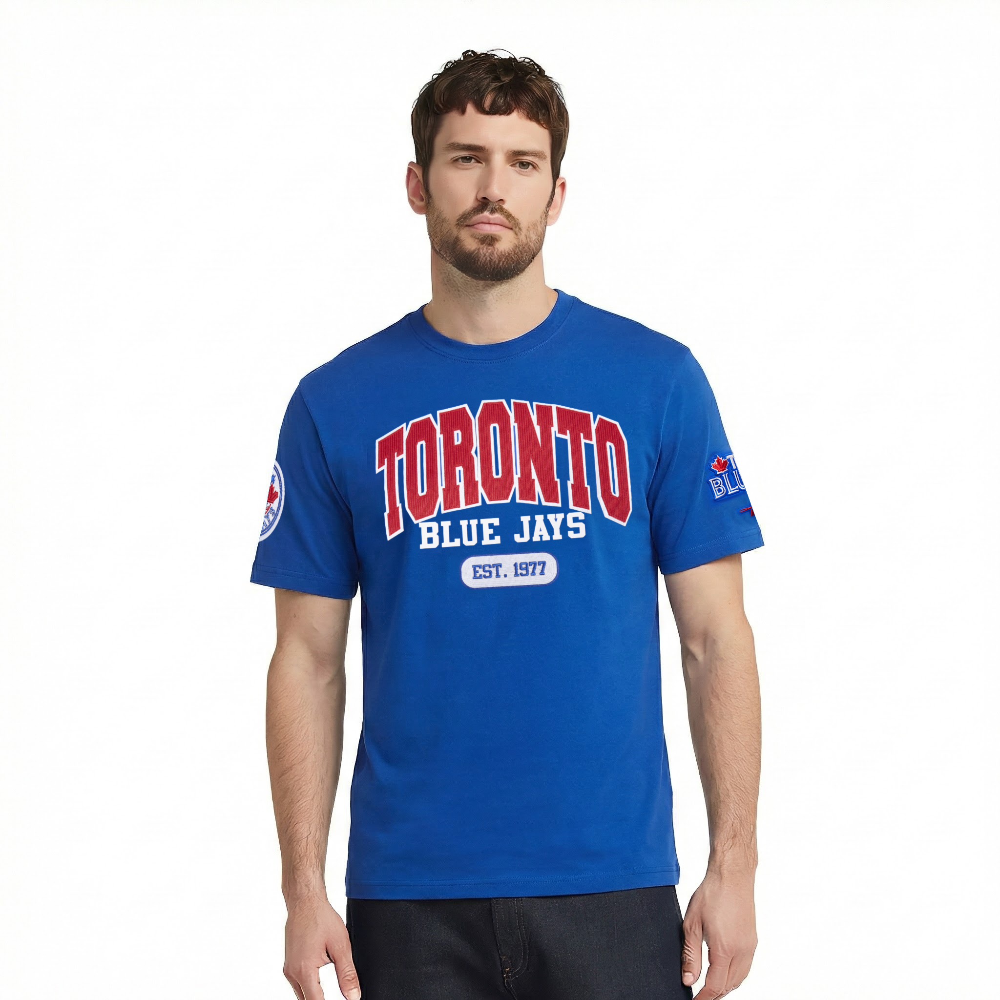PRO STANDARD MLB TORONTO BLUE JAYS CITY ARCH M SJ TEE MEN'S ROYAL BLUE T-SHIRT.