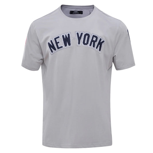 PRO STANDARD MLB NEW YORK YANKEES CLASSIC CHENILLE MEN'S GREY T-SHIRT