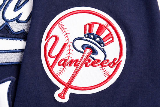 PRO STANDARD MLB NEW YORK YANKEES SCRIPT TAIL MEN'S NAVY BLUE T-SHIRT