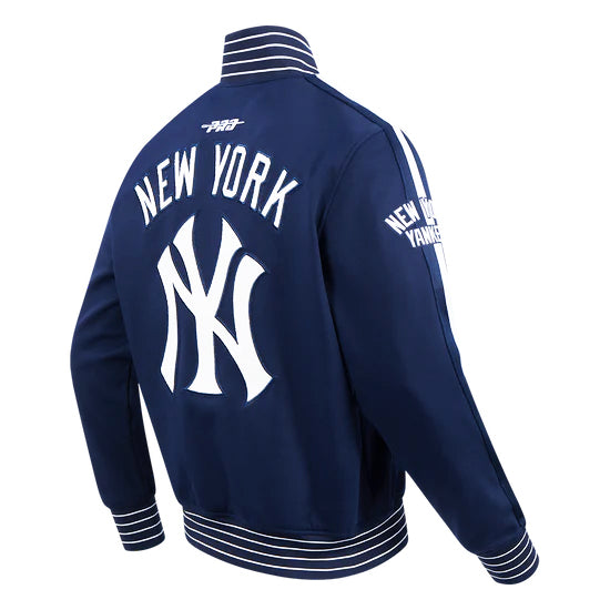 PRO STANDARD MLB NEW YORK YANKEES CURRENT LOGO PRO GAME DAY MEN'S NAVY BLUE DOUBLE KNIT JACKET