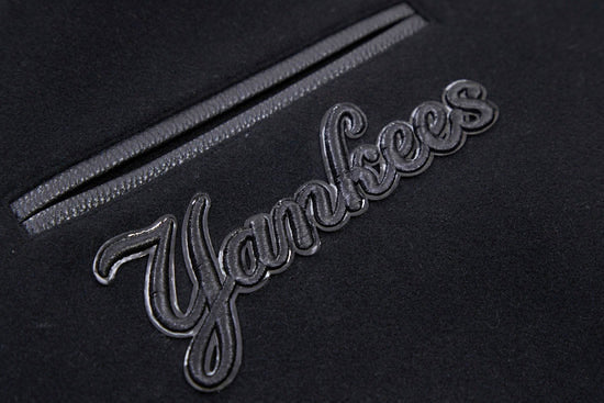 PRO STANDARD MEN'S MLB NEW YORK YANKEES ALL BLACK VARSITY JACKET