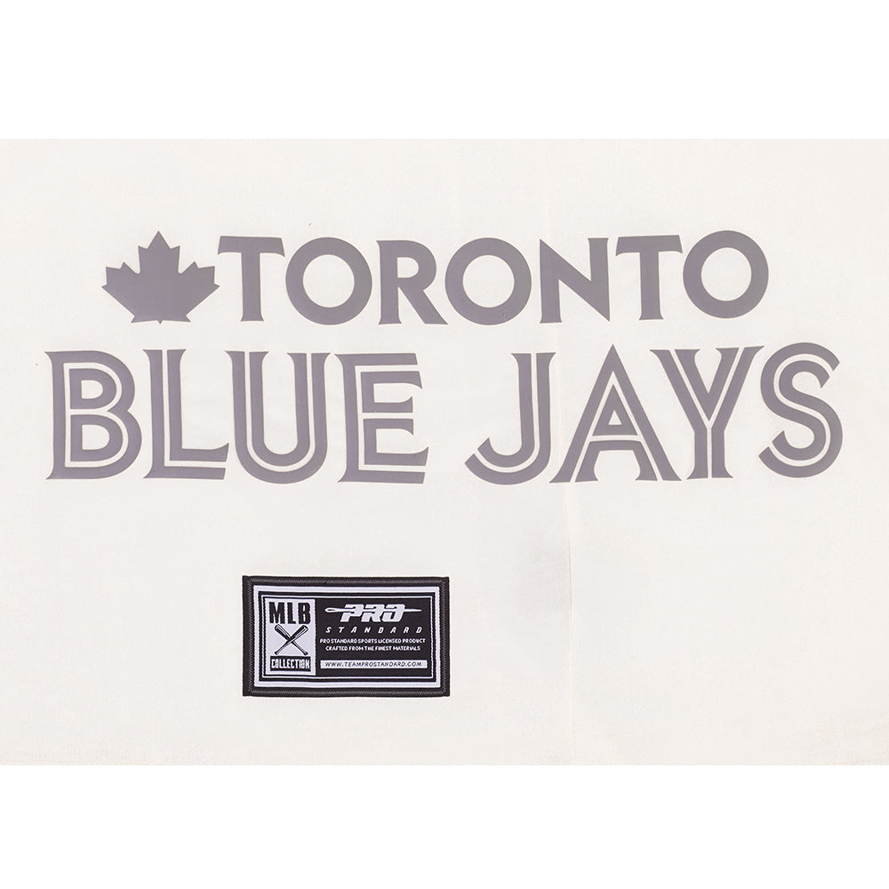 PRO STANDARD MLB AMERICAN LEAGUE TORONTO BLUE JAYS MEN'S DROP SHOULDER EGGSHELL CREAM WHITE T-SHIRT