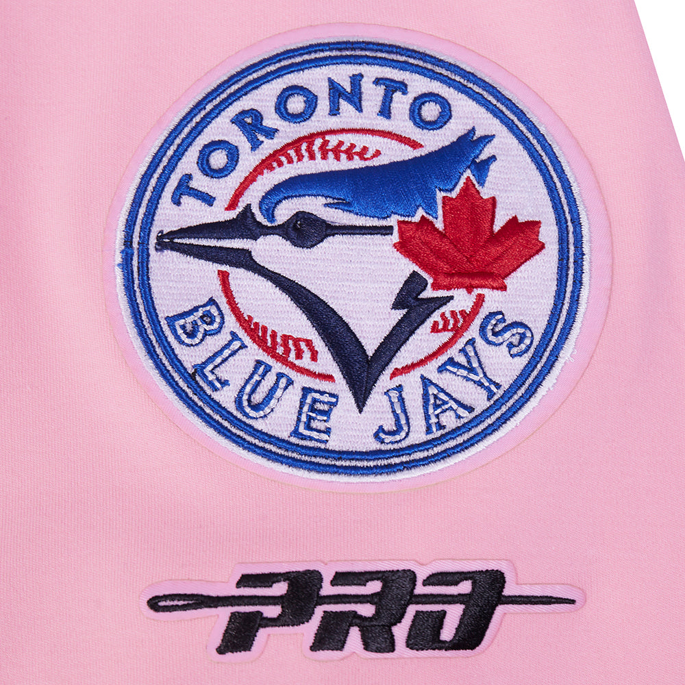 PRO STANDARD MLB TORONTO BLUE JAYS CLASSIC CHENILLE MEN'S PINK T-SHIRT W/ HOOD