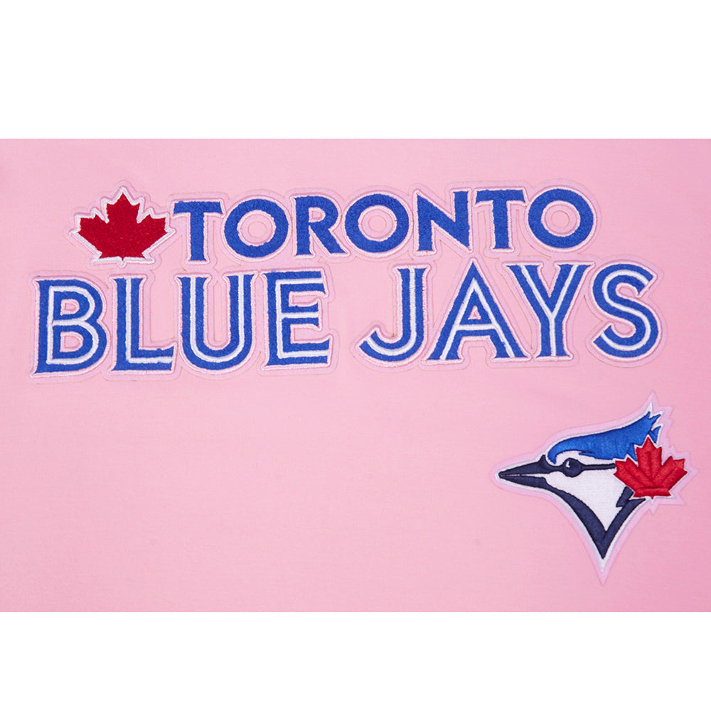 PRO STANDARD MLB TORONTO BLUE JAYS CLASSIC CHENILLE MEN'S PINK T-SHIRT W/ HOOD